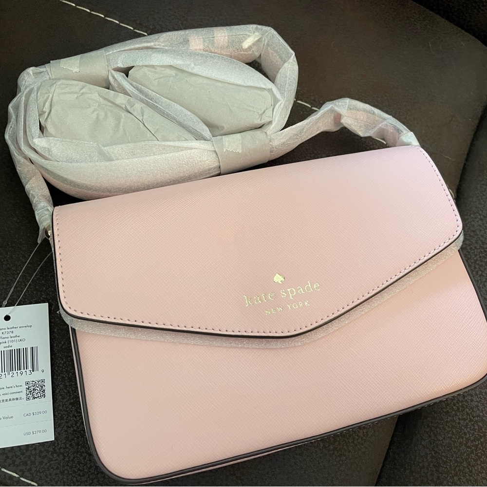 NWT KATE SPADE Sadie Envelope Crossbody Purse - Chalk Pink